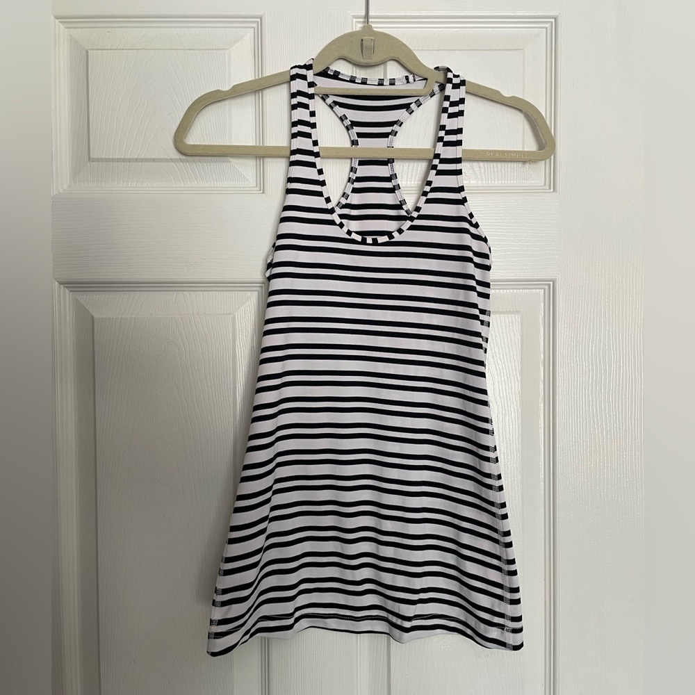 Lululemon size 4 Black and White Striped Tank Top